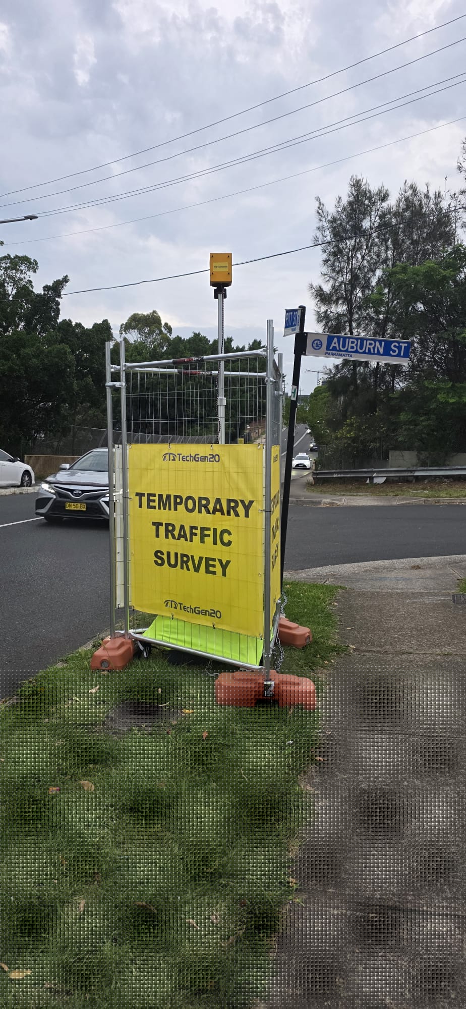 Techgen20 portable traffic survey camera deployed beside an Australian road